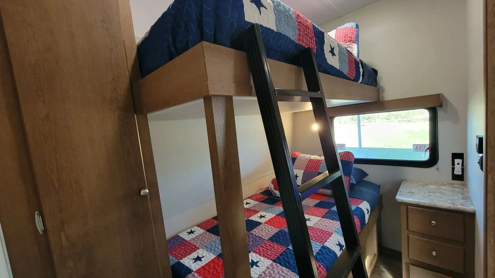 Twin size bunk beds in Bird House