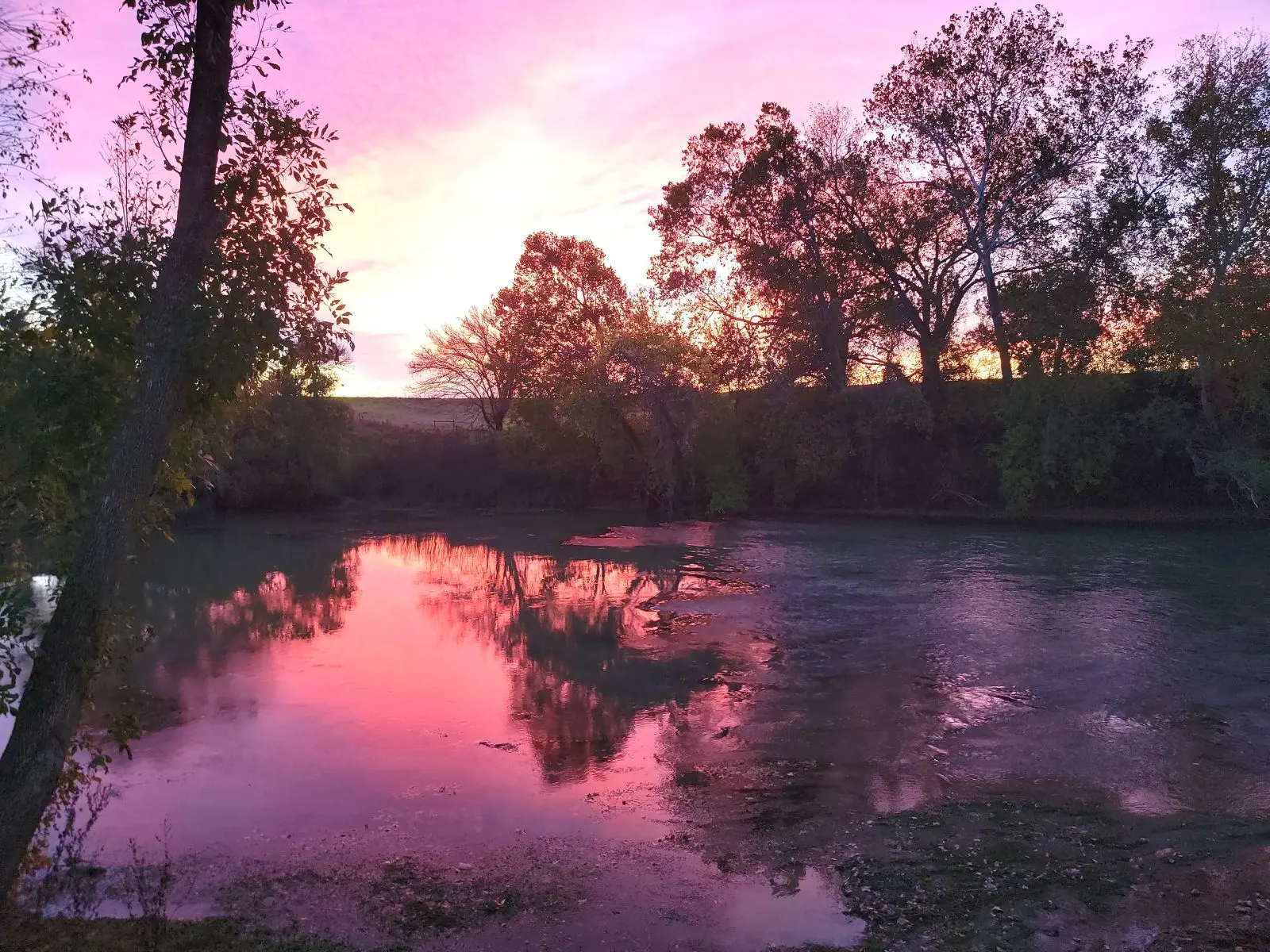 Image of sunset sky, reflecting on the Colorado River