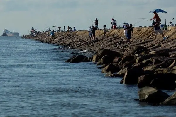 Fishing at the Surfside jetty